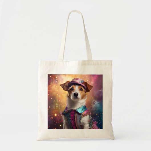 Jack Russell in levendig kostuum Tote Bag (Voorkant)