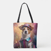 Jack Russell in levendig kostuum Tote Bag (Achterkant)