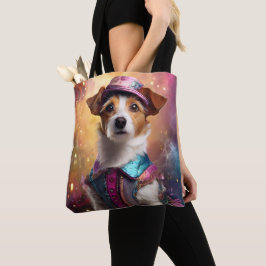 Jack Russell in levendig kostuum Tote Bag