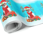 Jack Russell in sneeuw met kerstcadeaus Cadeaupapier (Rol Hoek)