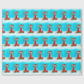 Jack Russell in sneeuw met kerstcadeaus Cadeaupapier (Vlak)