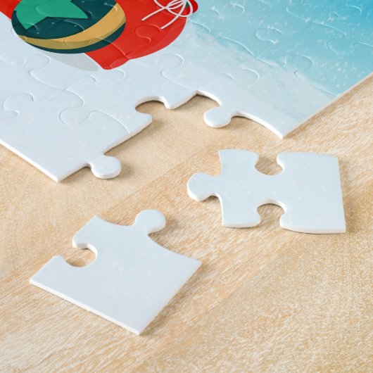 Jack Russell in sneeuw met kerstcadeaus Legpuzzel (Zijkant)