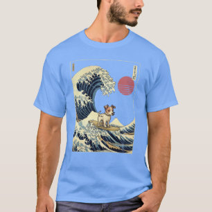 Jack Russell Kanagawa Japanse Surfing Golf vriend T-shirt