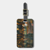 Jack Russell Kerst Feestelijke reis Bagagelabel (Voorkant verticaal)