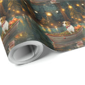 Jack Russell Kerst Feestelijke reis Cadeaupapier (Rol Hoek)