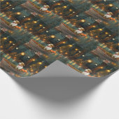 Jack Russell Kerst Feestelijke reis Cadeaupapier (Hoek)