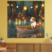 Jack Russell Kerst Feestelijke reis Canvas Afdruk (Insitu (Woonkamer))