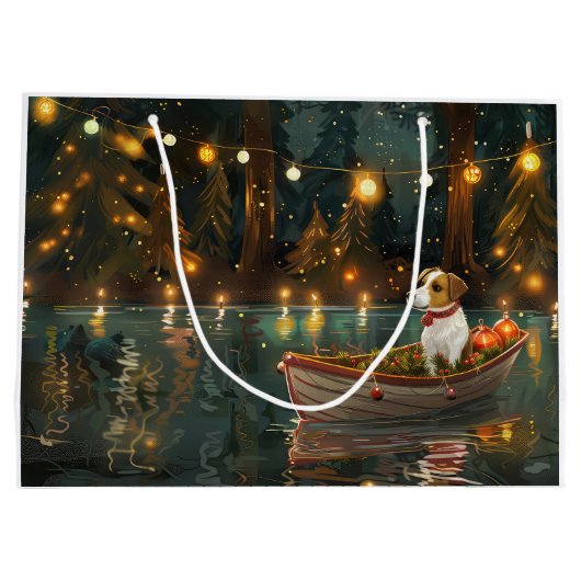 Jack Russell Kerst Feestelijke reis Groot Cadeauzakje (Achterkant)