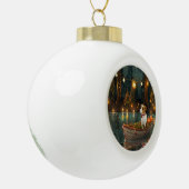 Jack Russell Kerst Feestelijke reis Keramische Bal Ornament (Links)