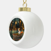 Jack Russell Kerst Feestelijke reis Keramische Bal Ornament (Rechts)