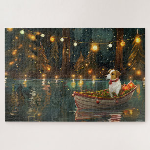 Jack Russell Kerst Feestelijke Reis Legpuzzel