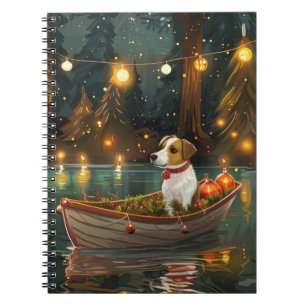 Jack Russell Kerst Feestelijke reis Notitieboek
