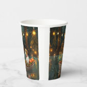 Jack Russell Kerst Feestelijke reis Papieren Bekers (Rechts)