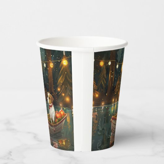 Jack Russell Kerst Feestelijke reis Papieren Bekers (Rechts)