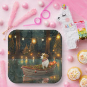 Jack Russell Kerst Feestelijke reis Papieren Bordje (Feest)