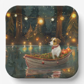 Jack Russell Kerst Feestelijke reis Papieren Bordje (Voorkant)