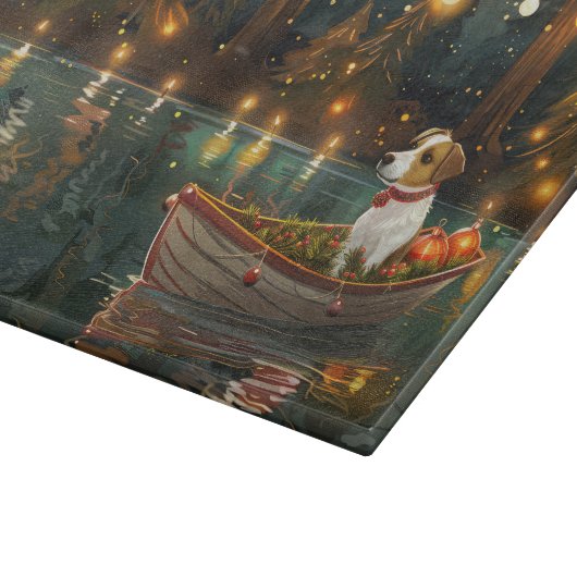 Jack Russell Kerst Feestelijke reis Snijplank (Hoek)