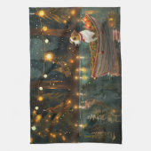 Jack Russell Kerst Feestelijke reis Theedoek (Verticaal)