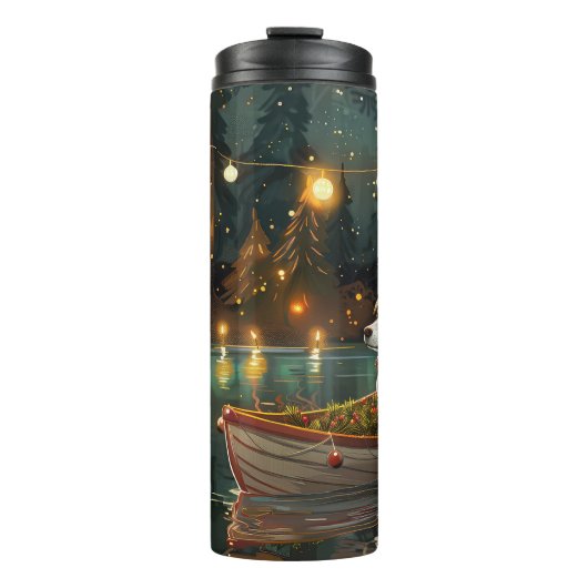 Jack Russell Kerst Feestelijke reis Thermosbeker (Voorkant)