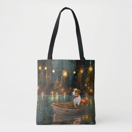 Jack Russell Kerst Feestelijke reis Tote Bag (Voorkant)