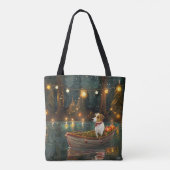 Jack Russell Kerst Feestelijke reis Tote Bag (Achterkant)
