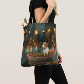 Jack Russell Kerst Feestelijke reis Tote Bag (Dichtbij)