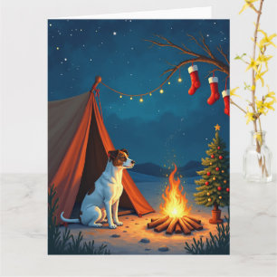 Jack Russell Kerst Kampeer Nacht Schilderij Kaart