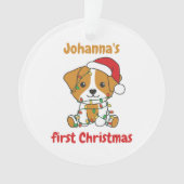 Jack Russell kerstbaby's eerste kerstkerstkerstfee Ornament (voorkant)