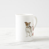Jack Russell kerstbal Bone China Mok (Voorkant rechts)