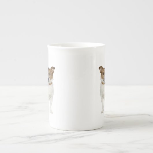 Jack Russell kerstbal Bone China Mok (Voorkant)