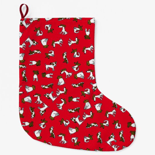 Jack Russell Kerstensok Grote Kerstsok (Voorkant)