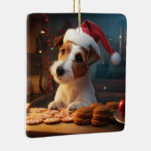 Jack Russell Kerstkoekjes Feestelijke vakantie Keramisch Ornament (Rechts)