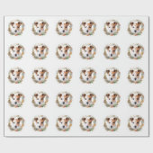 Jack Russell Kerstkrans feestelijke pup Cadeaupapier (Vlak)