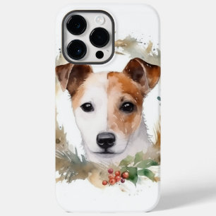 Jack Russell Kerstkrans feestelijke pup Case-Mate iPhone 14 Pro Max Hoesje