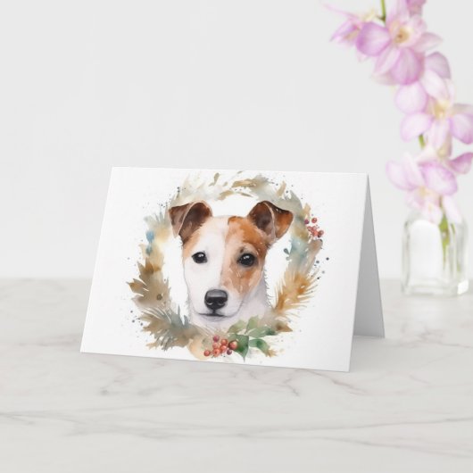 Jack Russell Kerstkrans feestelijke pup Kaart (Orchidee)