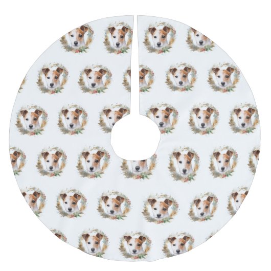 Jack Russell Kerstkrans feestelijke pup Kerstboom Rok (Voorkant)