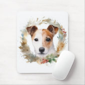 Jack Russell Kerstkrans feestelijke pup Muismat (Met muis)