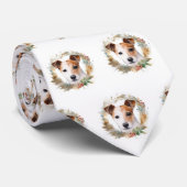 Jack Russell Kerstkrans Festieve Pup Stropdas (Opgerold)