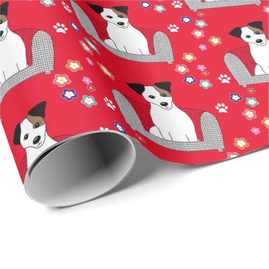 Jack Russell Kerstmis Cadeaupapier (Rol Hoek)