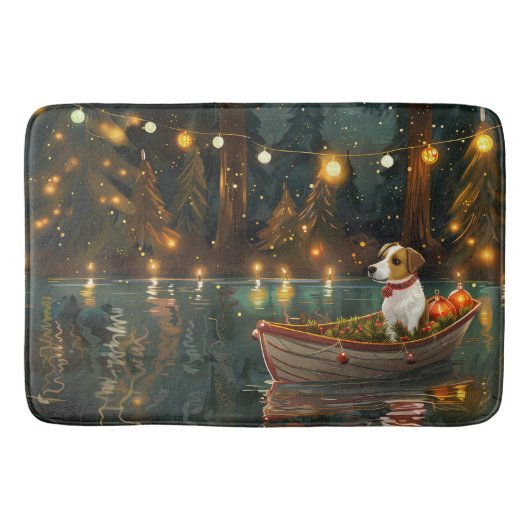 Jack Russell Kerstmis Feestelijke Reis Badmat (Voorkant)