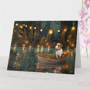 Jack Russell Kerstmis Feestelijke Reis Kaart