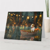 Jack Russell Kerstmis Feestelijke Reis Kaart (Voorkant)