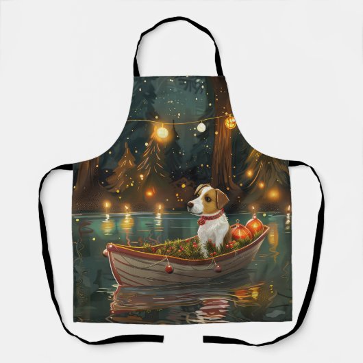Jack Russell Kerstmis Feestelijke Reis Schort (Voorkant)