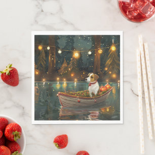 Jack Russell Kerstmis Feestelijke Reis Servet
