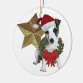 Jack Russell kerstster Keramisch Ornament (Links)