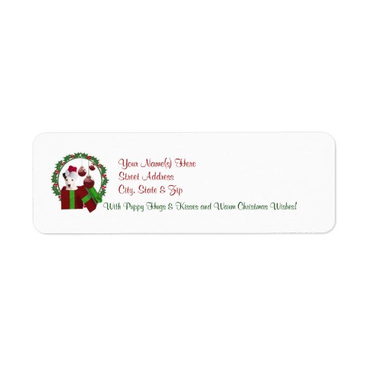 Jack Russell kerstttswish Return Address Label (Voorkant)