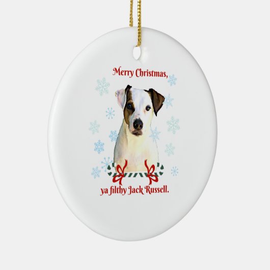 Jack Russell kerstversiering Keramisch Ornament (Rechts)