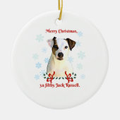 Jack Russell kerstversiering Keramisch Ornament (Voorkant)