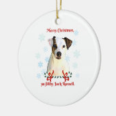 Jack Russell kerstversiering Keramisch Ornament (Links)