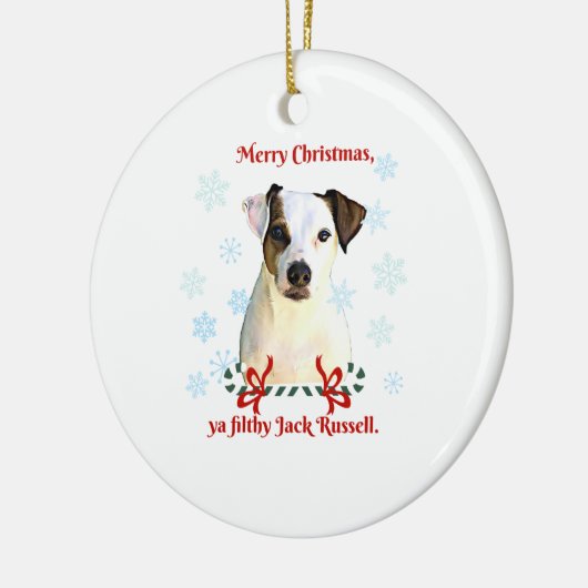 Jack Russell kerstversiering Keramisch Ornament (Links)